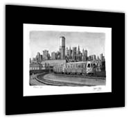 New York Subway train with Black mount