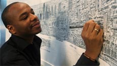 Stephen Wiltshire draws London Skyline