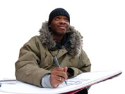 Stephen draws Waltham Abbey