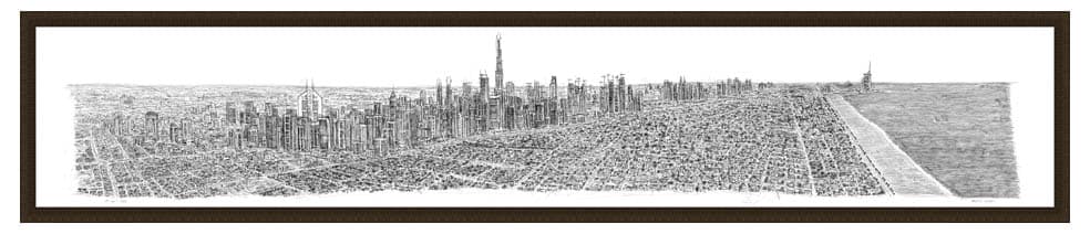 Framed Dubai Panorama prints by Stephen Wiltshire