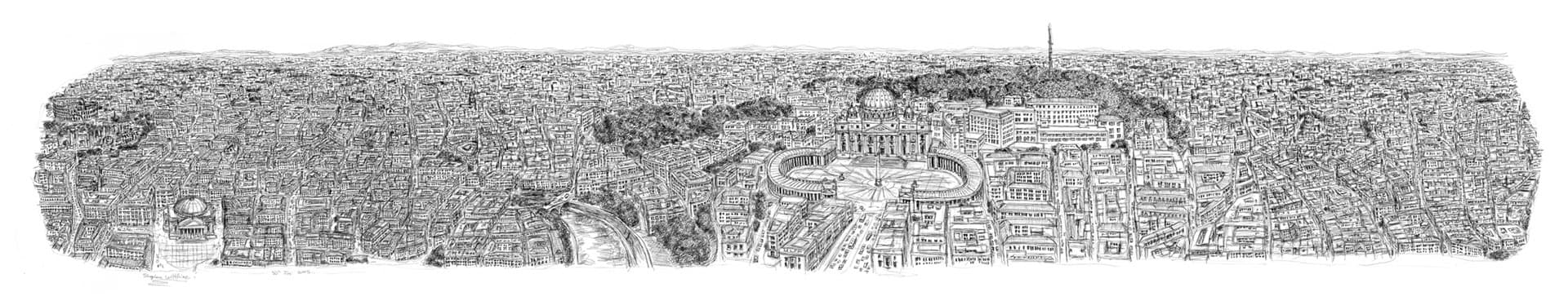 Stephen Wiltshire draws Rome Panorama