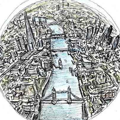 Drawing of Mini Globe of London
