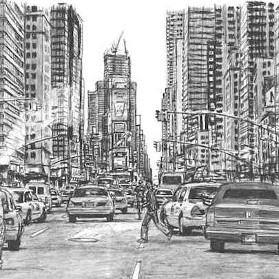 New York City, rush hour - Original Drawings