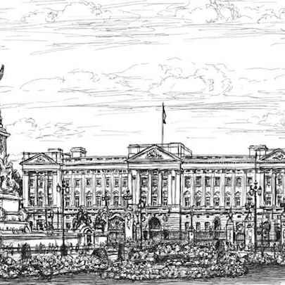 Drawing of Buckingham Palace