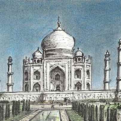 Drawing of Taj Mahal
