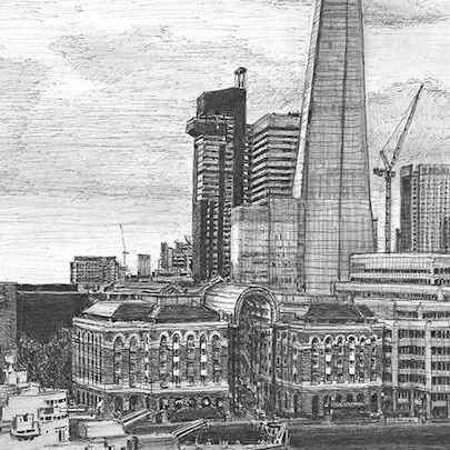 View of the Shard from Landmark Place - Original Drawings