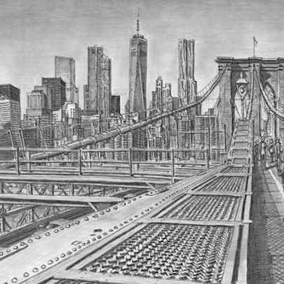 Brooklyn Bridge New York City (Limited Edition of 50) - Drawings