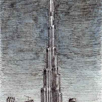 Drawing of Burj Khalifa (Dubai)