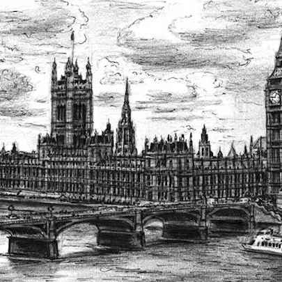 Drawing of Houses of Parliament (London)