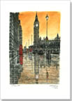 Big Ben on a rainy evening