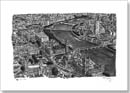 Aerial view of Houses of Parliament and Westminster Abbey