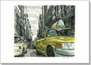 New York street scene with New York taxi cab