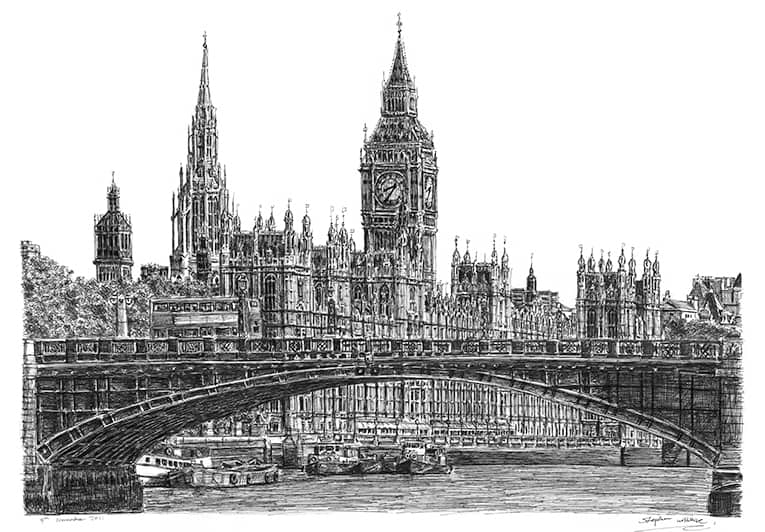 Houses of Parliament - Original Drawings and Prints for Sale