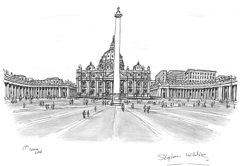 St Peters, Rome - Original Drawings and Prints for Sale