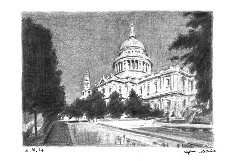 St Pauls Cathedral 2014 - Original Drawings and Prints for Sale