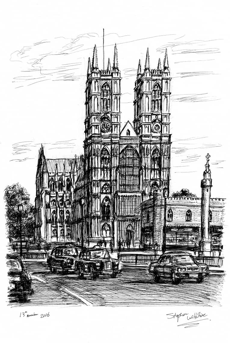 Westminster Abbey London - Original Drawings and Prints for Sale