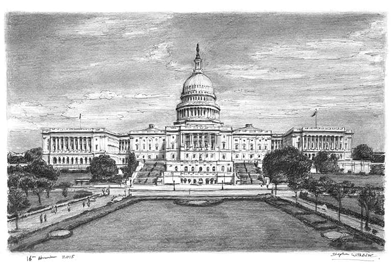 Capitol Hill - Original Drawings and Prints for Sale