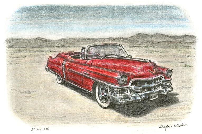 1953 Cadillac Eldorado Convertible - Original Drawings and Prints for Sale