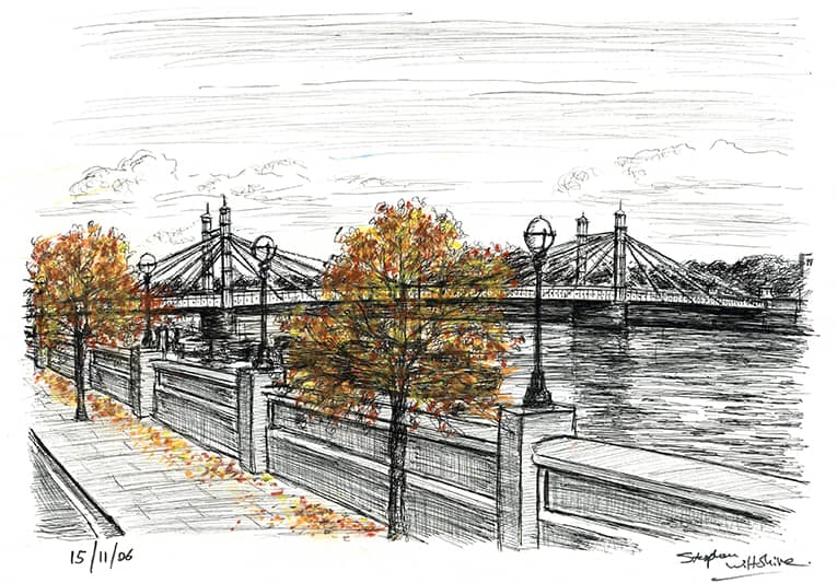Albert Bridge - Original Drawings and Prints for Sale