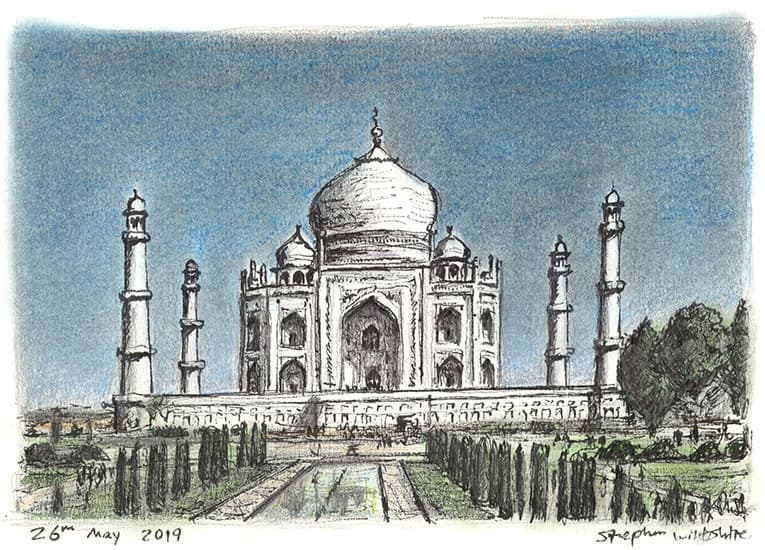 Taj Mahal - Original Drawings and Prints for Sale