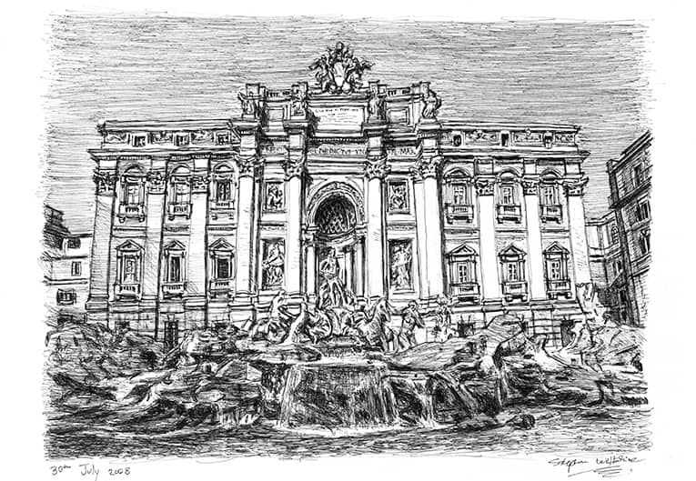 Trevi Fountain, Rome - Original drawings, prints and limited editions