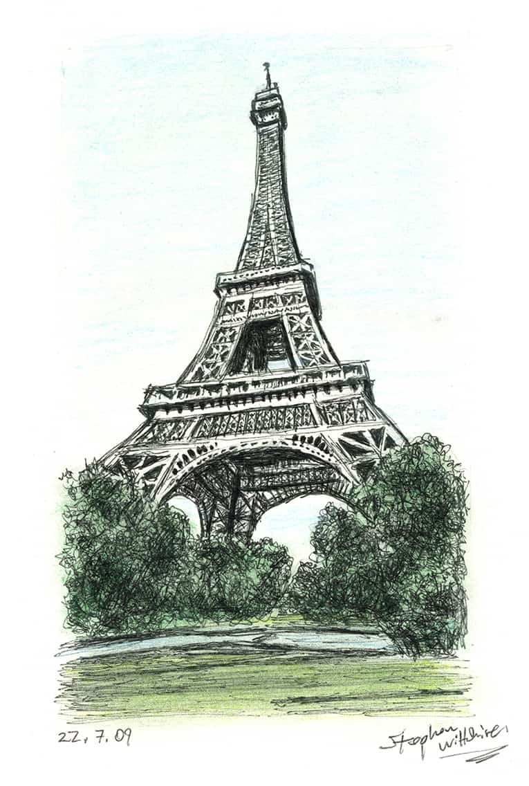 The Eiffel Tower, Paris - Original Drawings and Prints for Sale