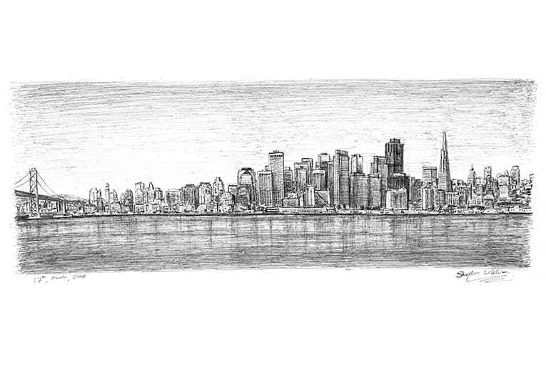 San Francisco Skyline Original drawings, prints and limited editions
