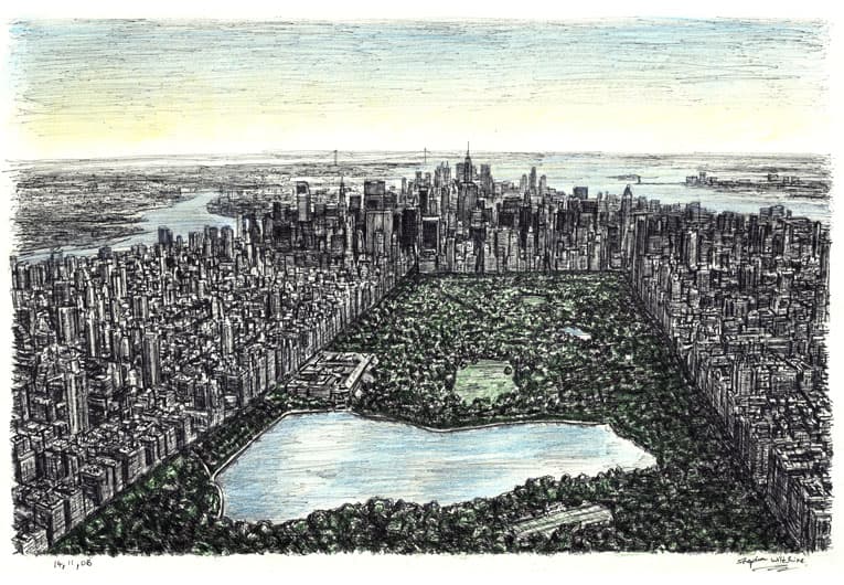 Central Park, New York - Original Drawings and Prints for Sale