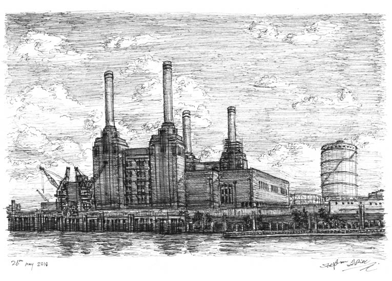 Battersea Power Station, London - Original Drawings and Prints for Sale