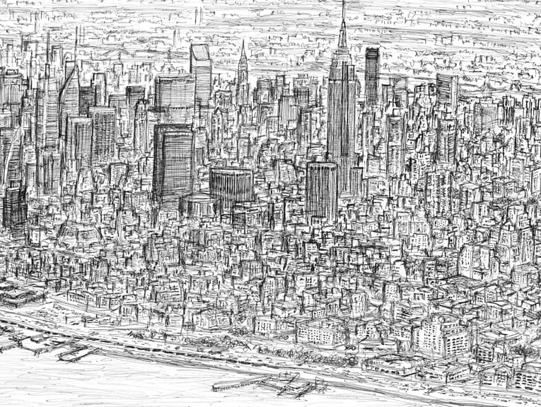 New York Panorama Original Drawings Prints And Limited Editions By