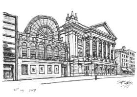 Royal Opera House in Covent Garden with White mount (A3) in Cushioned Black frame for A3 mounts (C59)