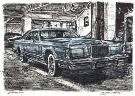 1977-79 Lincoln Continental Mark V with White mount (A4) in Flat grain black frame for A4 mounts (J90)