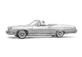 1975 Buick Le Sabre Convertible with White mount (A4) in Flat grain black frame for A4 mounts (J90)