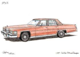 1979 Cadillac Fleetwood Brougham with White mount (A4) in Cushioned Black frame for A4 mounts (C59)