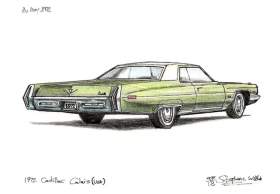 1972 Cadillac Calais with White mount (A4) in Flat grain black frame for A4 mounts (J90)