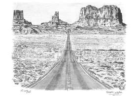 Grand Canyon (Monument Valley) with White mount (A3) in Cushioned Black frame for A3 mounts (C59)