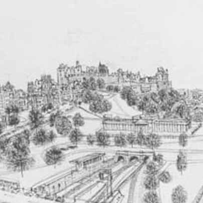 The Artwork Edinburgh from the roof terrace of The Balmoral