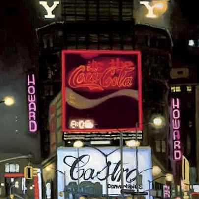 The Artwork Times Square at night (oil on board)