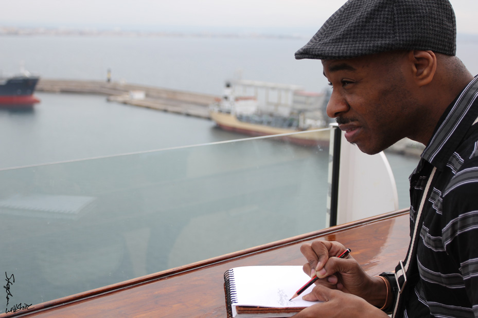 Sketching away at Port of Marseille