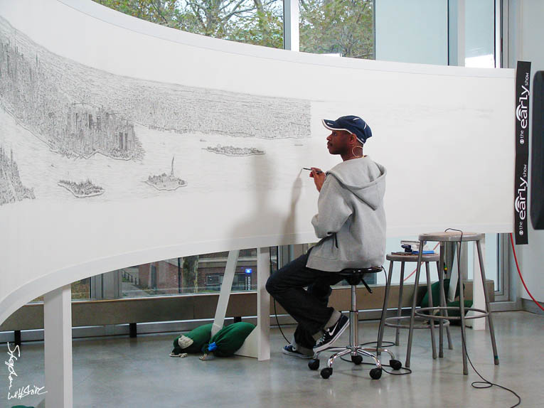 Stephen Wiltshire drawing New York panorama