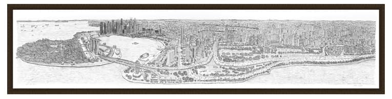 2m Framed Singapore Panorama print