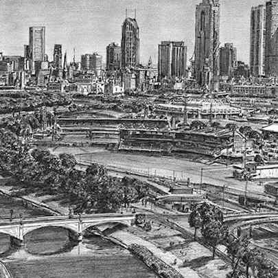 The Artwork Aerial view of Melbourne