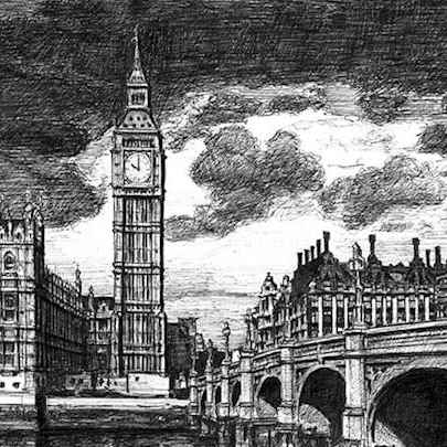 The Artwork Big Ben and Westminster Bridge (London)