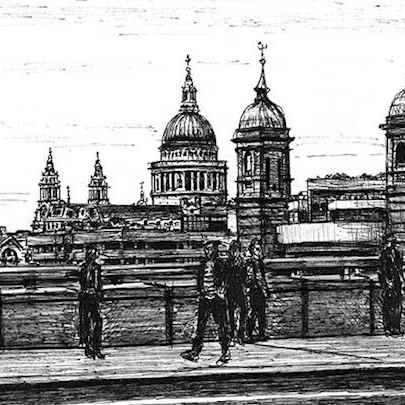 The Artwork View of St Pauls Cathedral from London Bridge