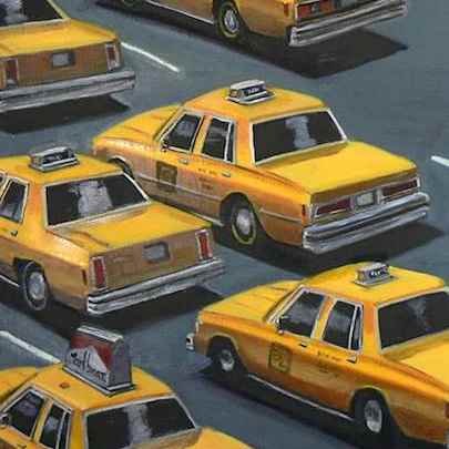 The Artwork Taxis in traffic