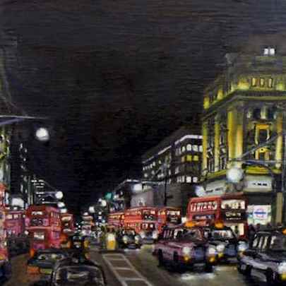 The Artwork Oxford Circus at night