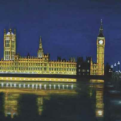 The Artwork Houses of Parliament at night