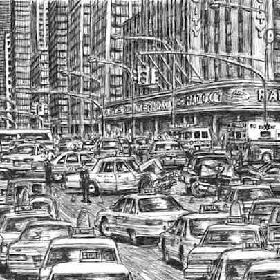 The Artwork Traffic chaos in New York City