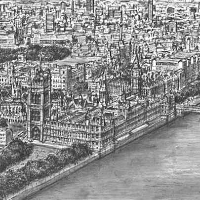 The Artwork Aerial view of Houses of Parliament