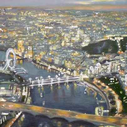 The Artwork Canvas > Aerial view of London - oil on board